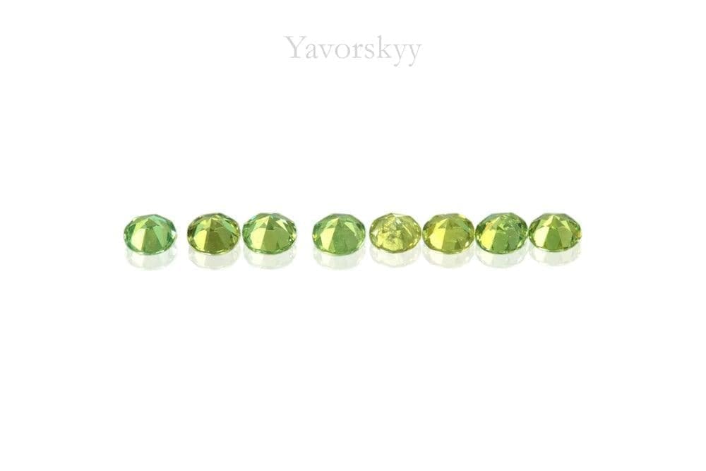 Photo of bottom view of demantoid 0.53 ct