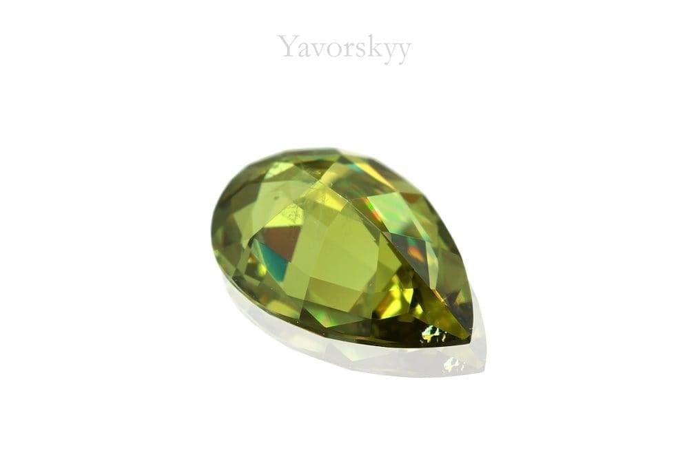 Pear demantoid 0.61 carat bottom view photo