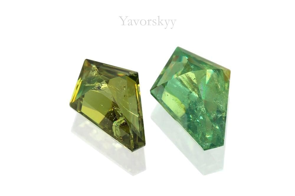 Image of match pair demantoid 2.04 cts fancy cut