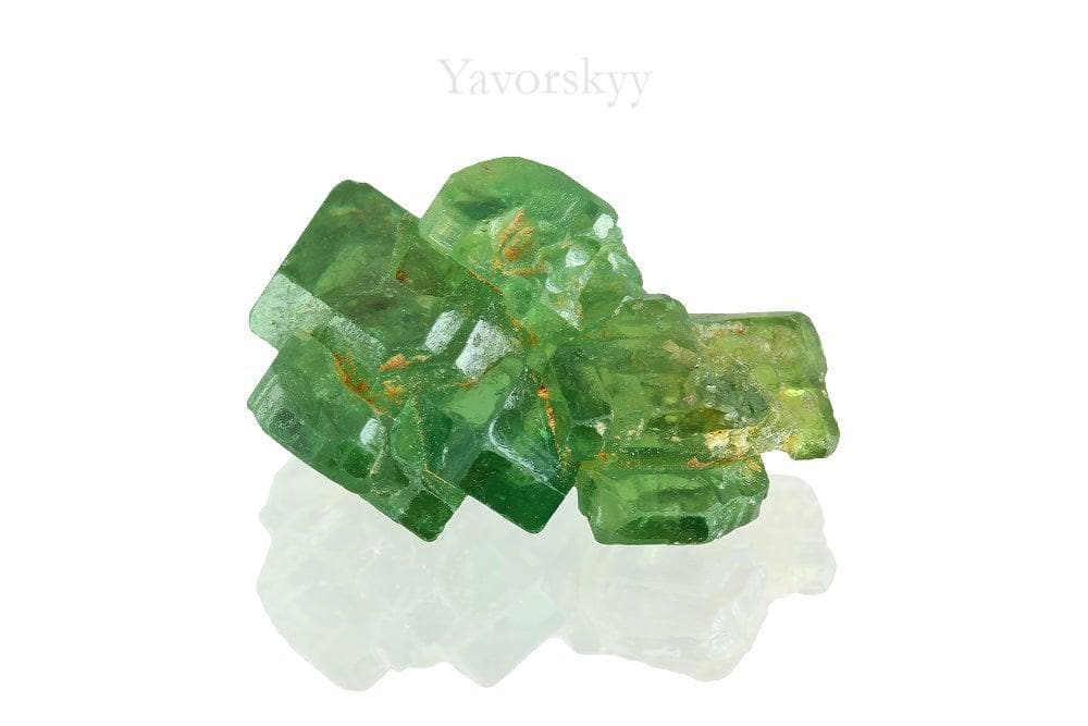 A front view image of 10.62 ct demantoid