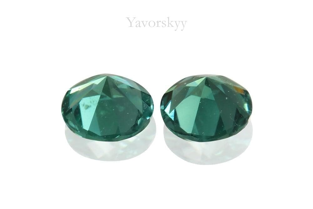 Photo of bottom view of green tourmaline 0.15 carat