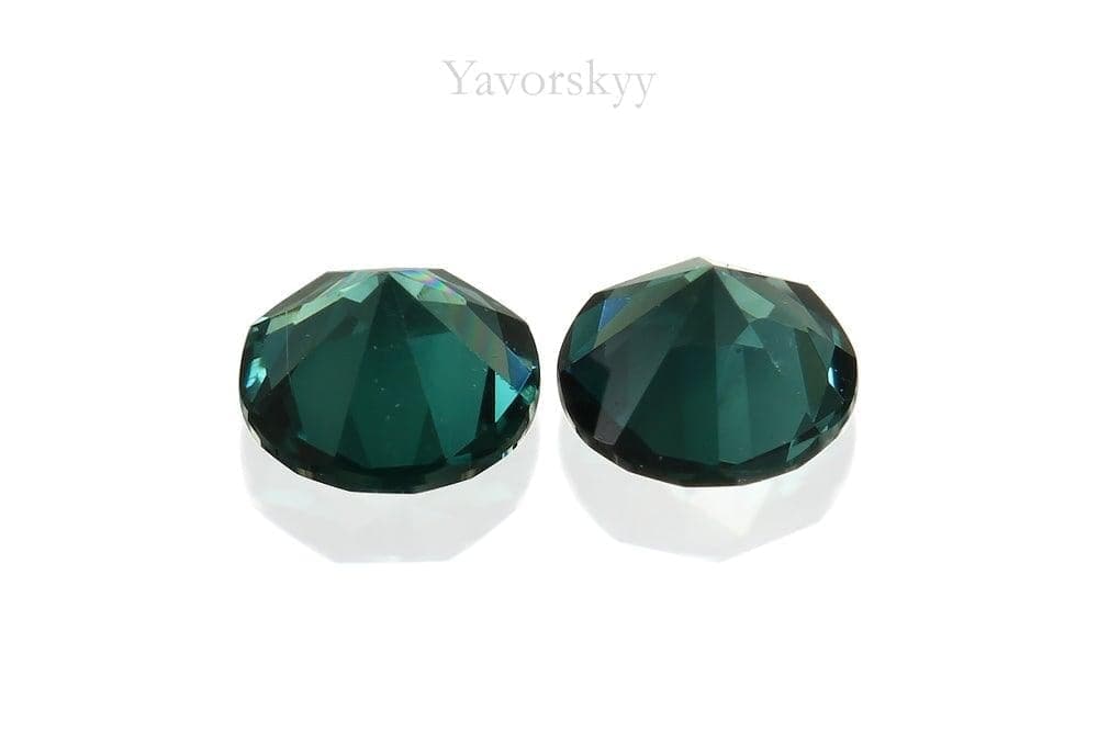 Photo of bottom view of green tourmaline 0.16 carat