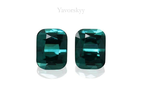 A matched pair of green tourmaline 0.63 carat front view picture