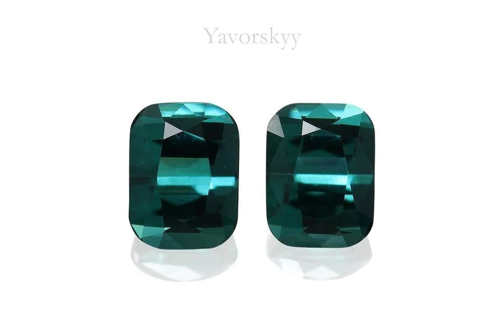 A matched pair of green tourmaline 0.63 carat  front view picture