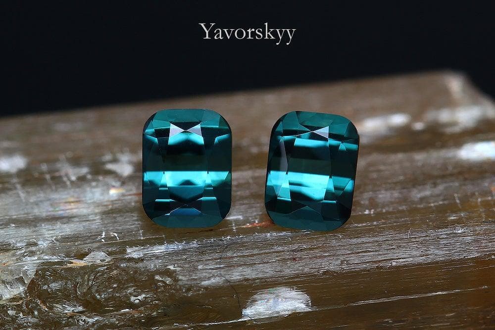 Natural green tourmaline 0.63 carat pair