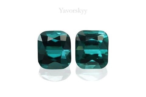 A matched pair of green tourmaline 0.70 carat front view picture