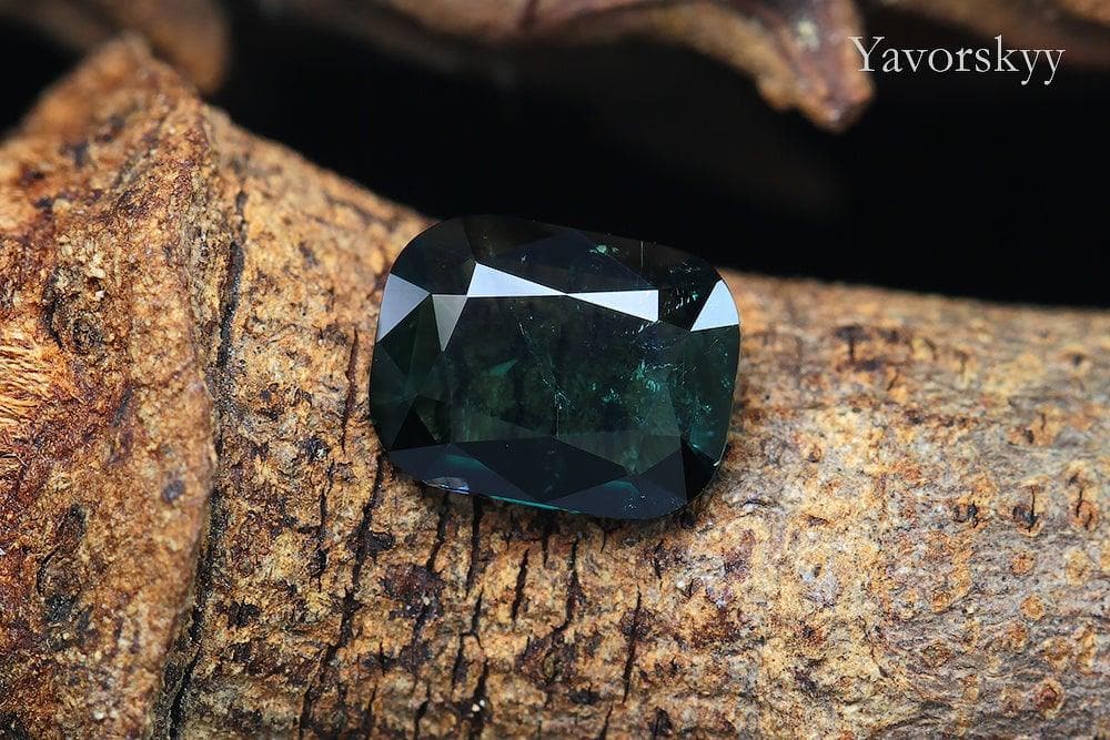 Top view photo of green tourmaline 0.77 carat
