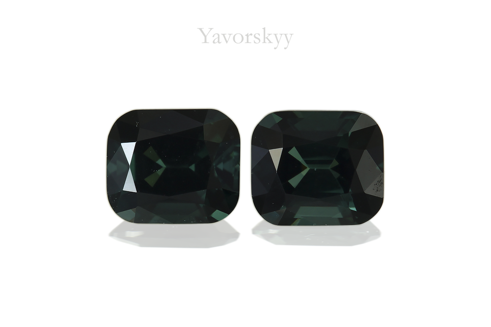 A matched pair of green tourmaline 0.84 carat front view picture