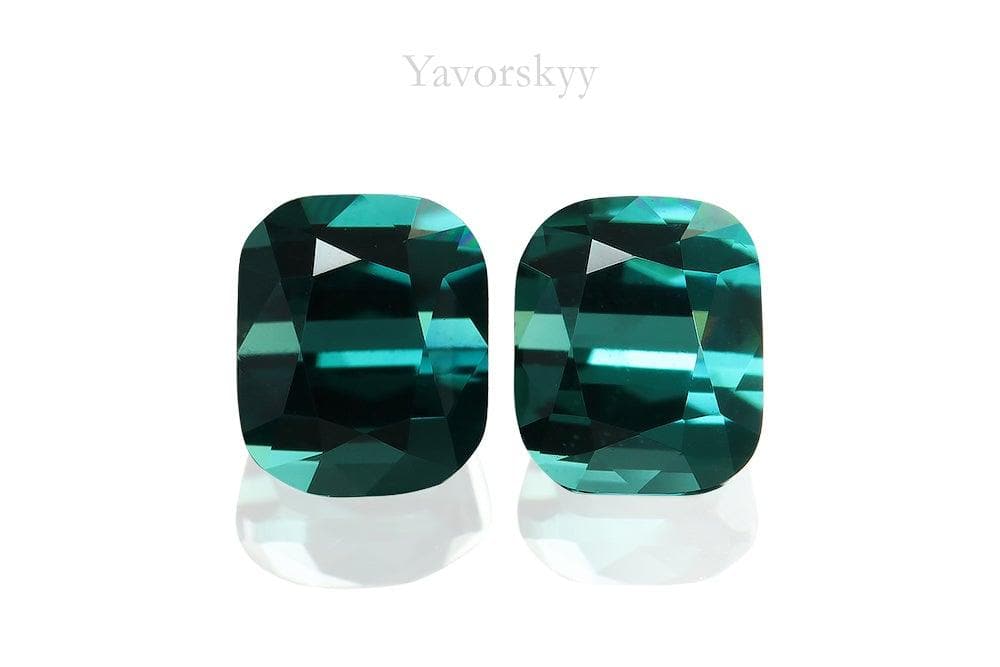 Front view image of green tourmaline 0.94 carat pair