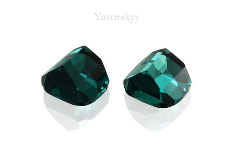 Photo of bottom view of green tourmaline 0.94 carat pair