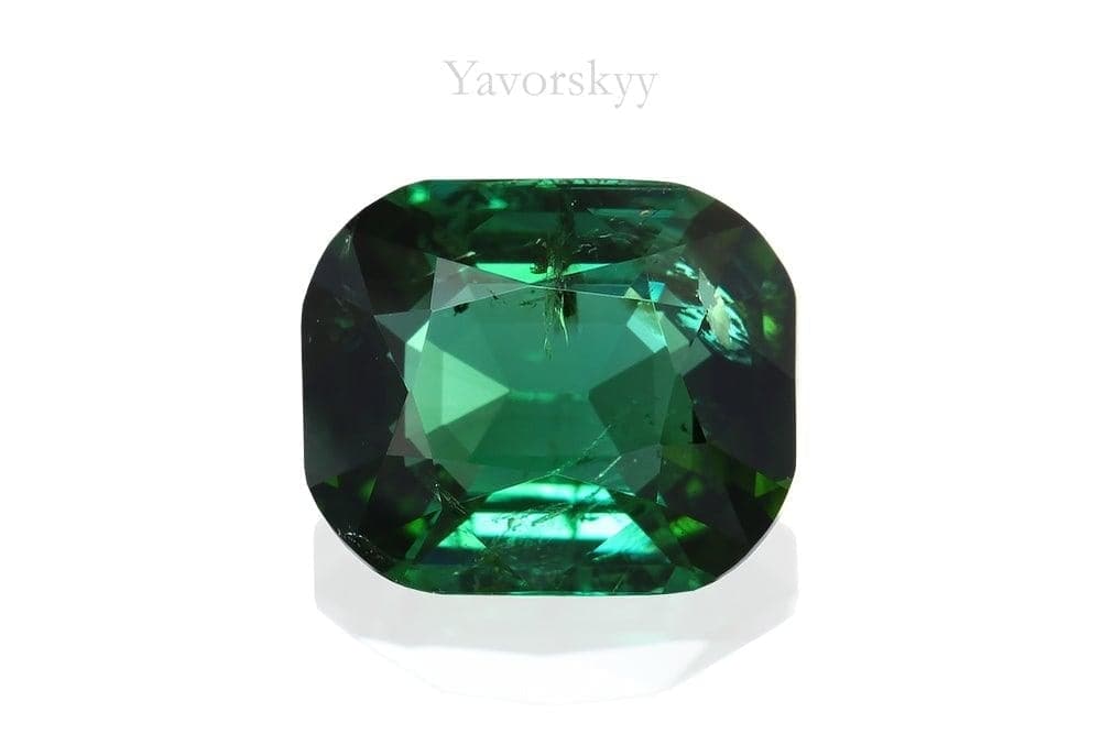 1.07 carat green tourmaline cushion shape top view image