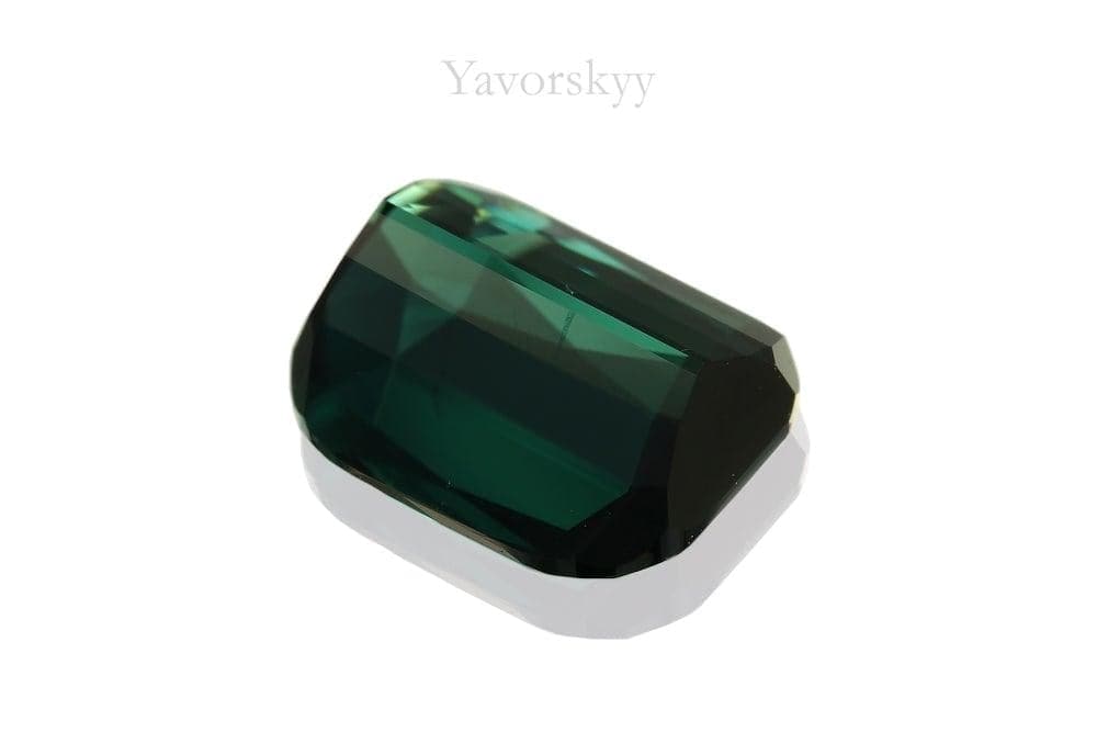 Photo of bottom view of green tourmaline 1.19 carats