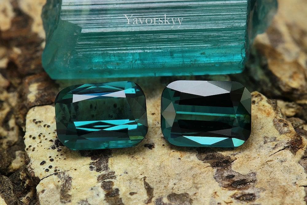 Green Tourmaline 1.77 cts / 2 pcs - Yavorskyy