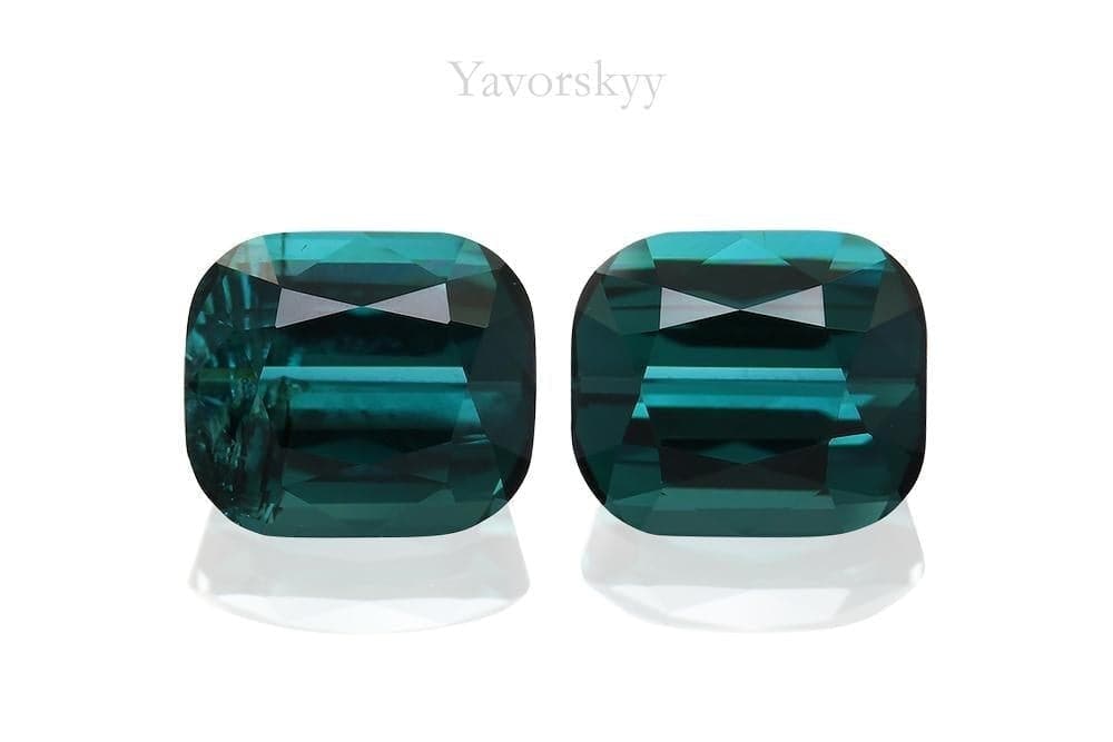 Front view image of green tourmaline 2.25 carat pair