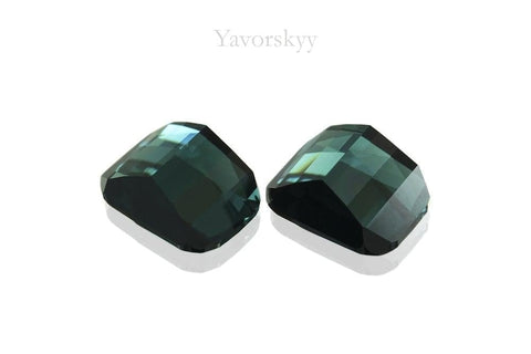 Bottom view photo of cushion tourmaline 3.12 cts matched pair