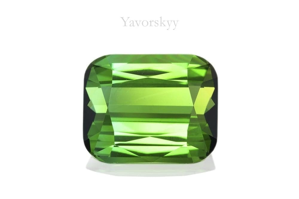 A top view picture of green tourmaline 4.36 cts