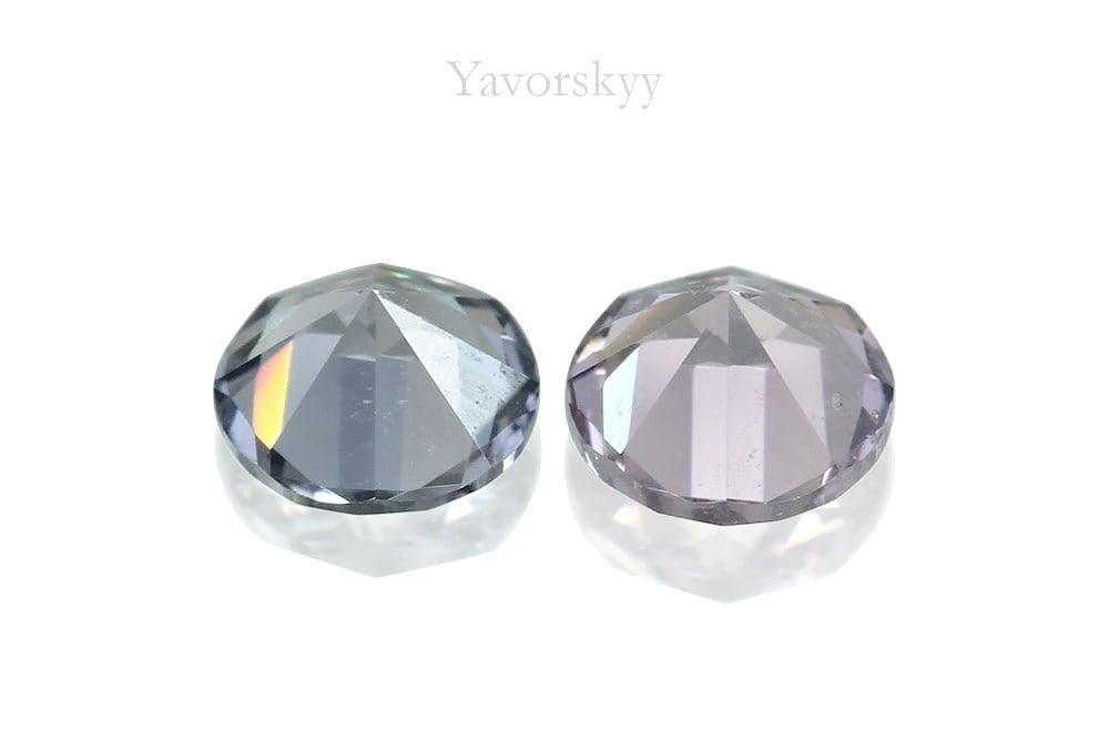 Photo of bottom view of grey Spinel 0.38ct matched pair