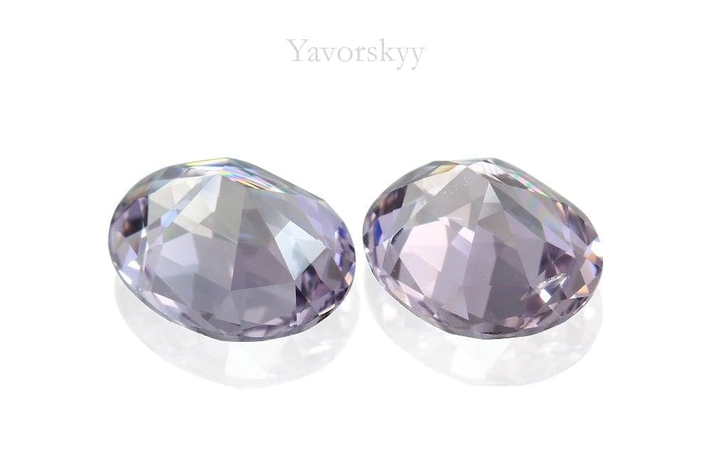 Image of back side of grey spinel 2.61 cts match pair