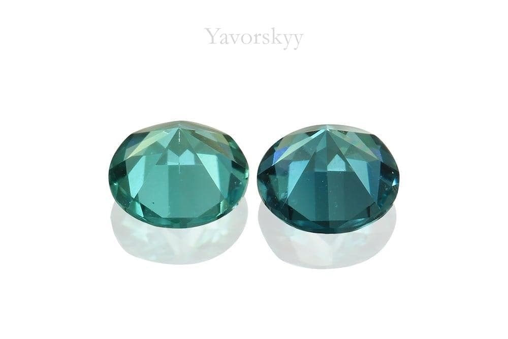 A matched pair of indigo tourmaline 0.25 carat front view picture