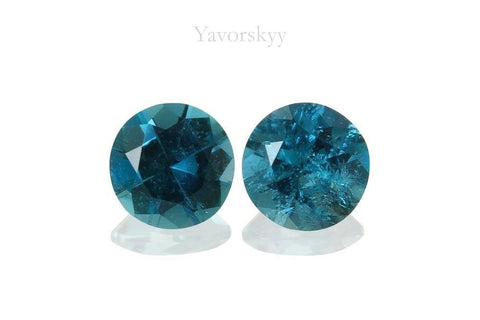 Front view image of indigo tourmaline 0.27 carat pair