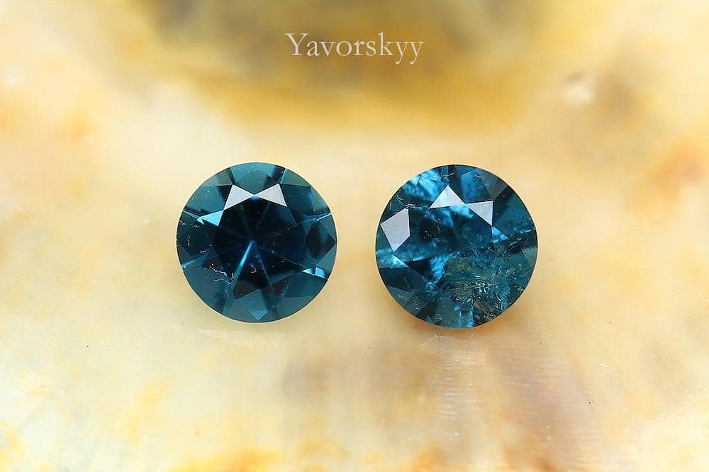 Natural indigo tourmaline 0.27 carat pair