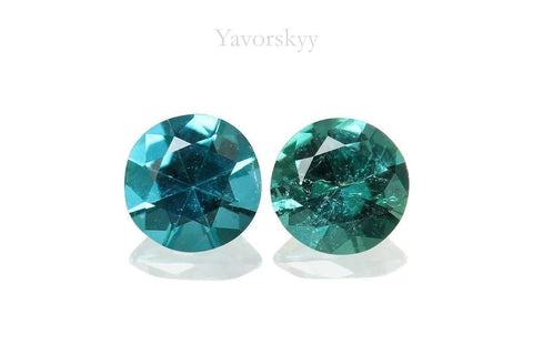 A matched pair of indigo tourmaline 0.47 carat front view picture