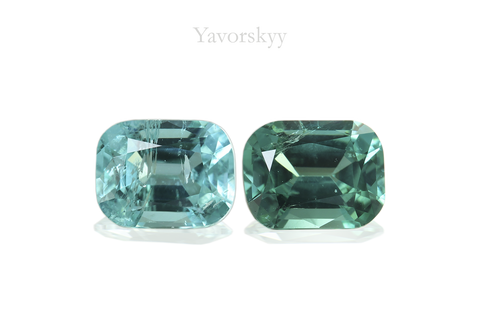 A matched pair of indigo tourmaline 0.61 carat front view picture