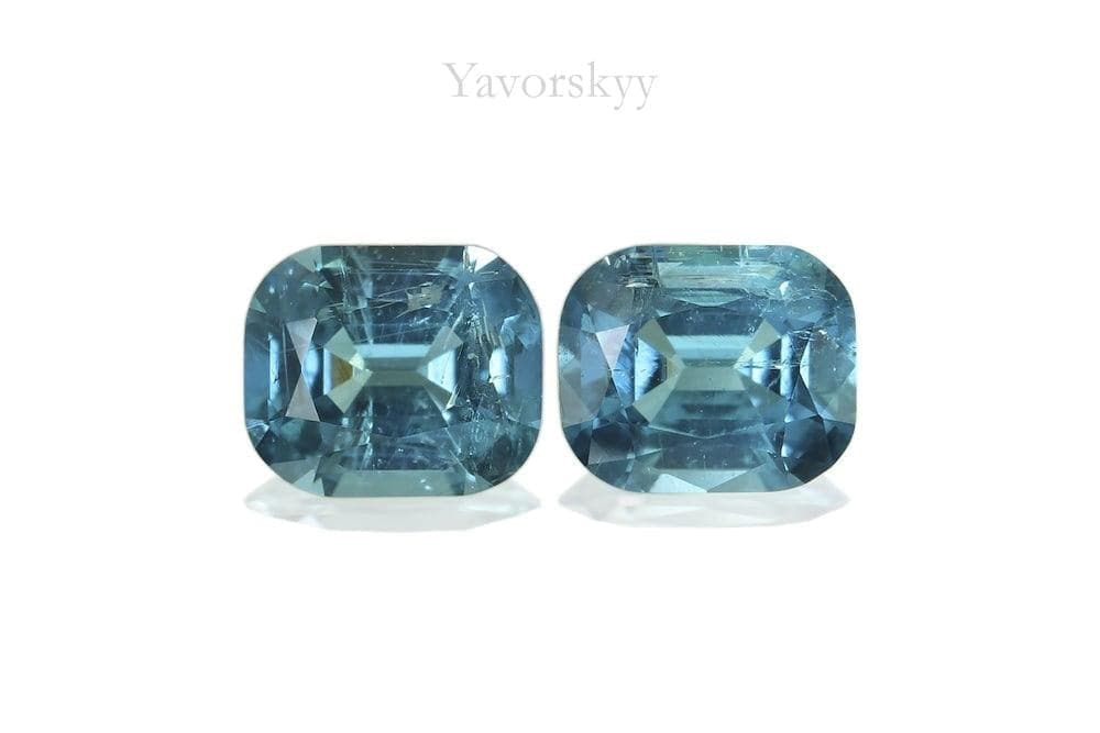 Picture of match pair blue tourmaline 0.63 cts cushion shape
