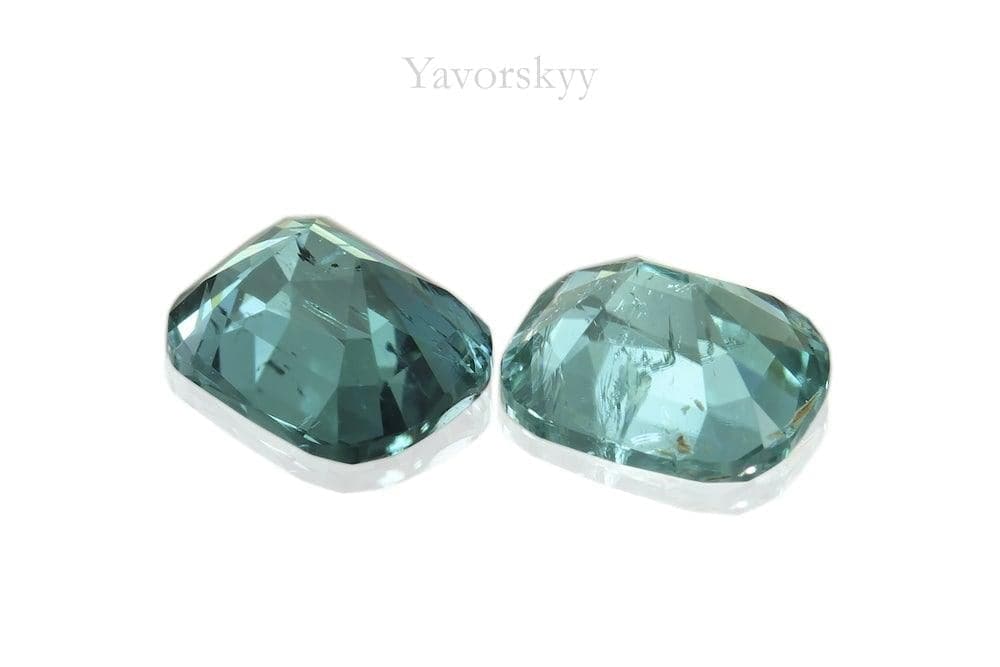 Image of back view of blue tourmaline 0.7 cts match pair