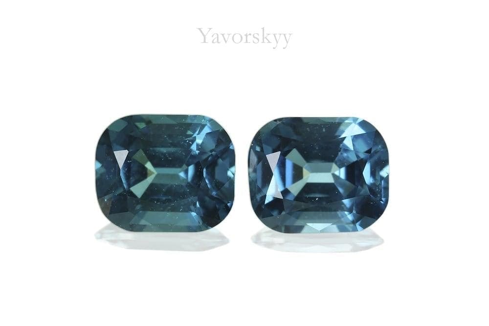 Image of top view of blue tourmaline 0.75 carats matched pair