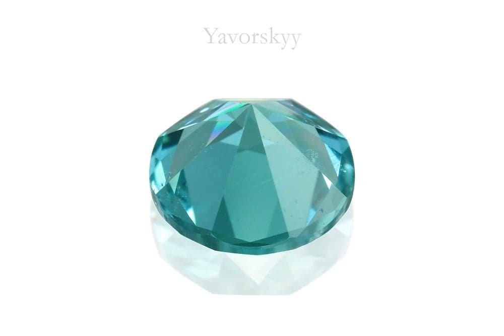 Round shape blue tourmaline 0.79 cts back view image