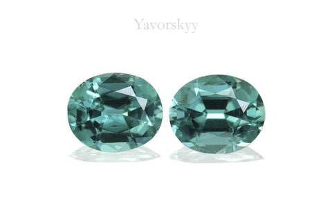 Top view picture of cushion blue tourmaline 1.11 cts pair