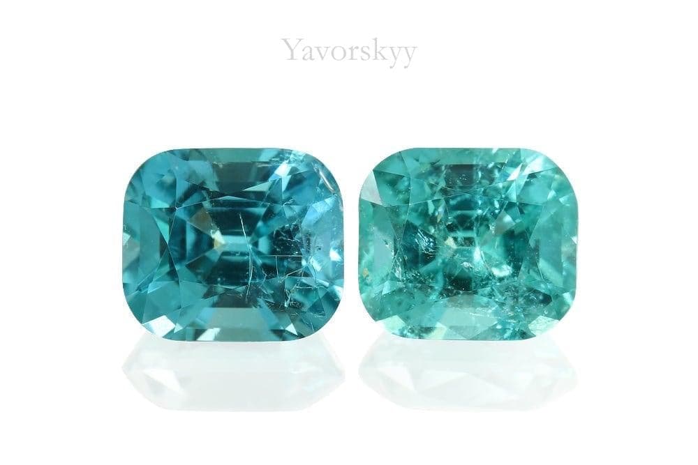 Matched pair tourmaline cushion 1.45 cts front view picture