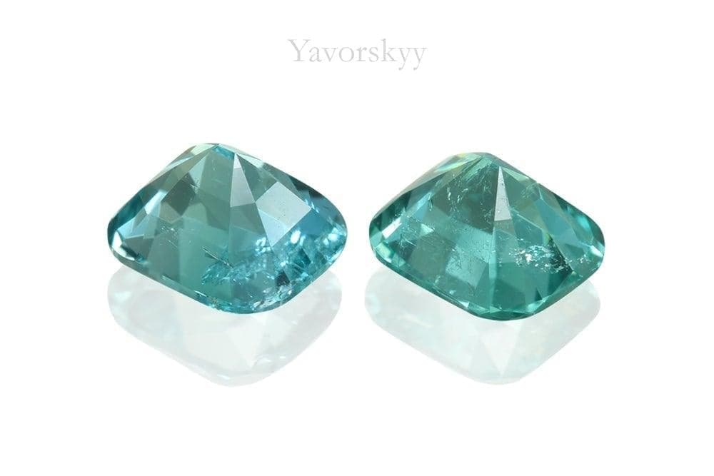 Pair of tourmaline cushion 1.45 carats back side picture