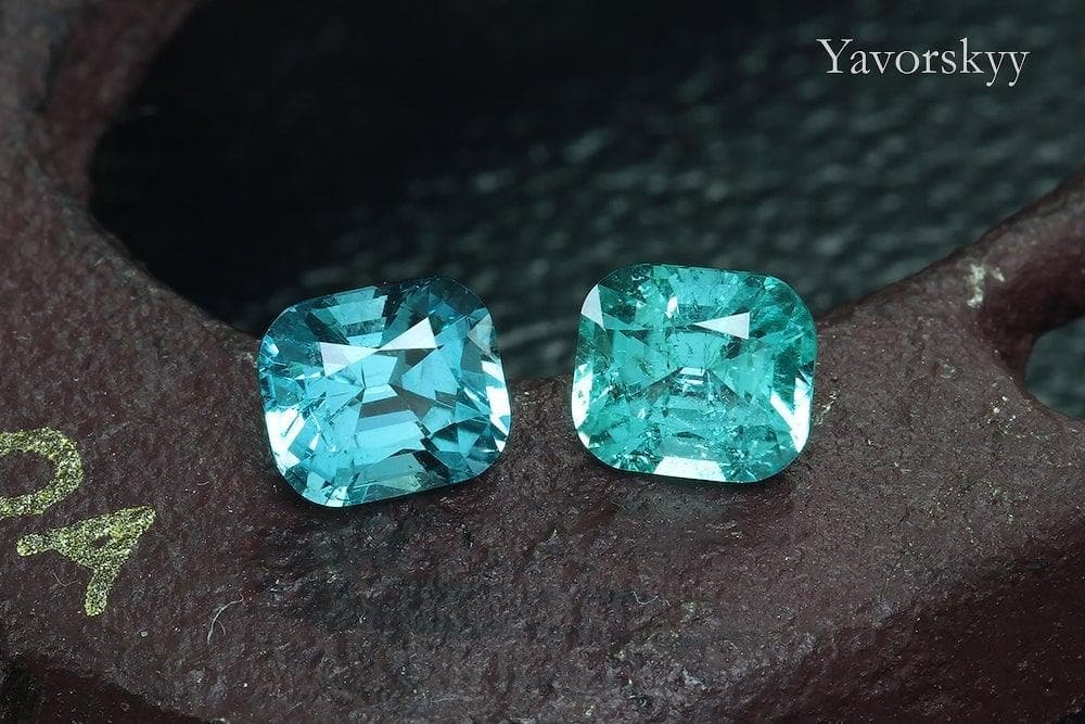 Matched pair tourmaline cushion 1.45 cts front view picture