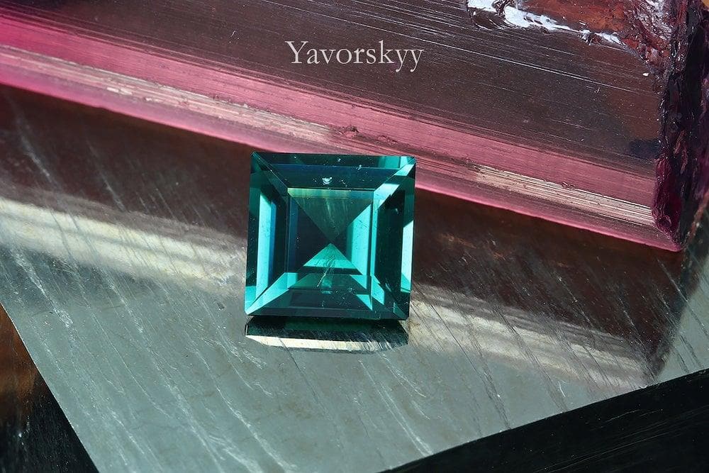 1.72 carats cushion shape tourmaline front view photo