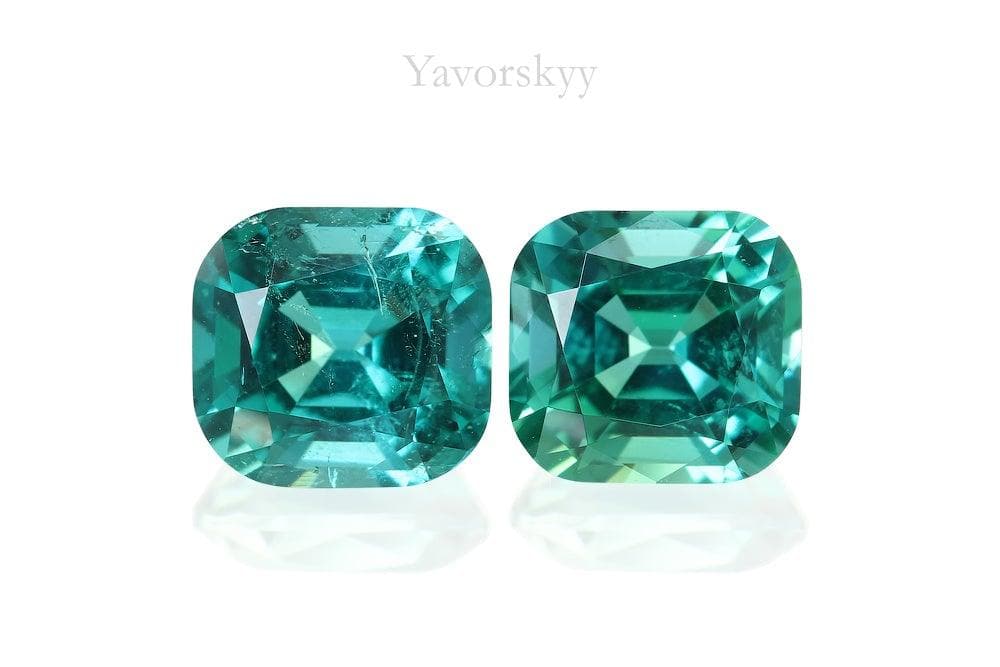 Matched pair tourmaline cushion 2.05 cts front view image