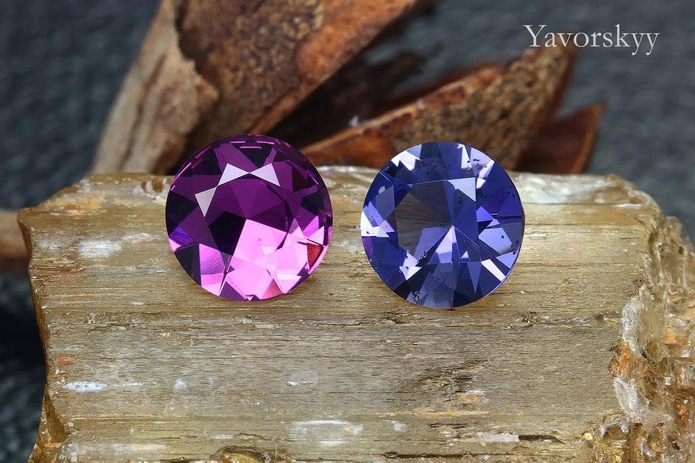 Top view image of round iolite 1.82 cts matched pair