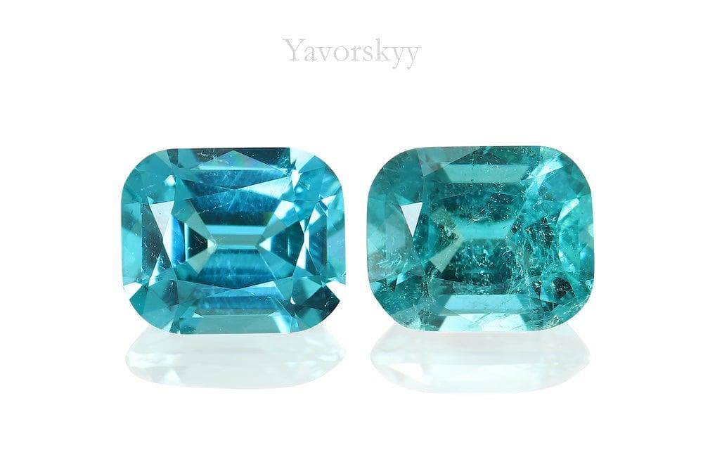 A matched pair of green tourmaline cushion 1.16 cts front view picture