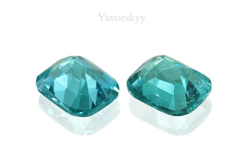 Back side image of cushion green tourmaline 1.16 cts pair