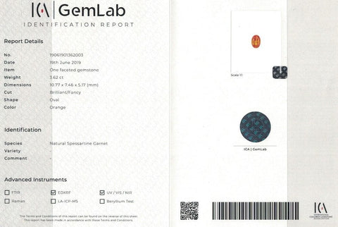 Orange Garnet ICA Certified