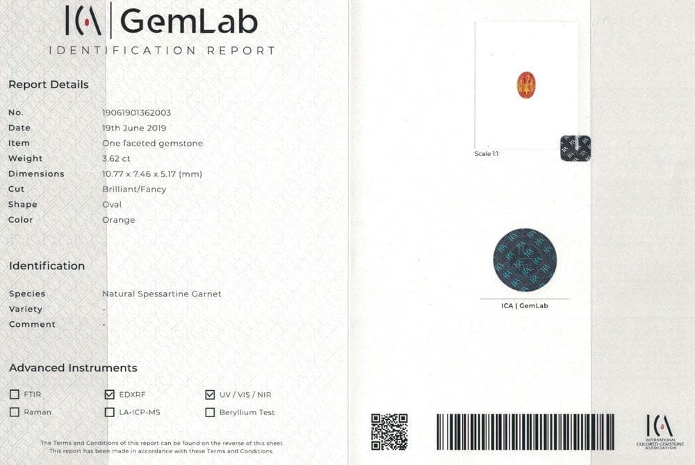 Orange Garnet ICA Certified