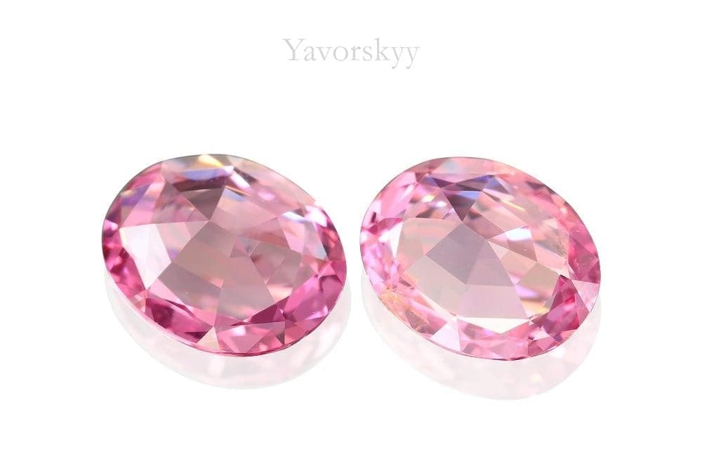Back side image of pink spinel 2.61 cts pair
