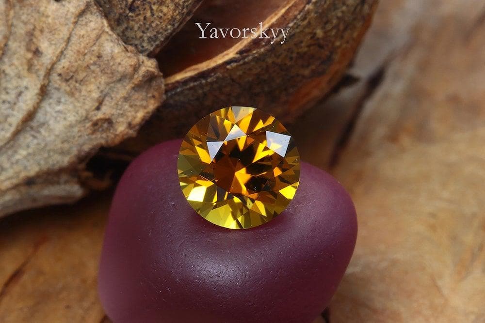 Round cut olive tourmaline