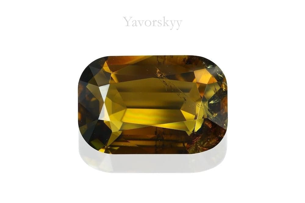 A front view image of olive tourmaline 1.94 carats