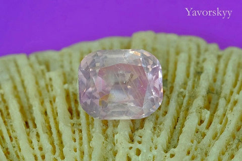 Cushion cut padparadscha 3.21 carats front view photo