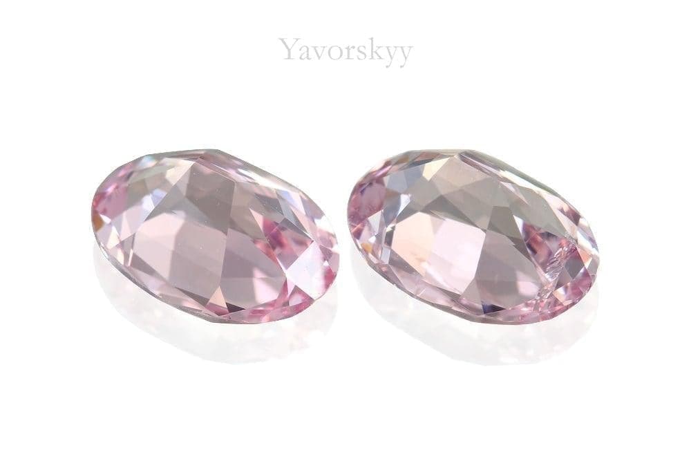 Back side photo of oval pink spinel 4.57 cts match pair