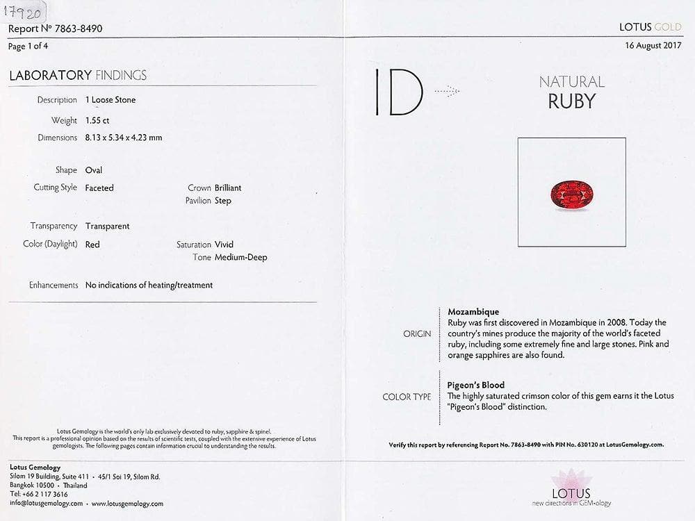 Pigeon's Blood Ruby No Heat 3.12 cts / 2 pcs - Yavorskyy