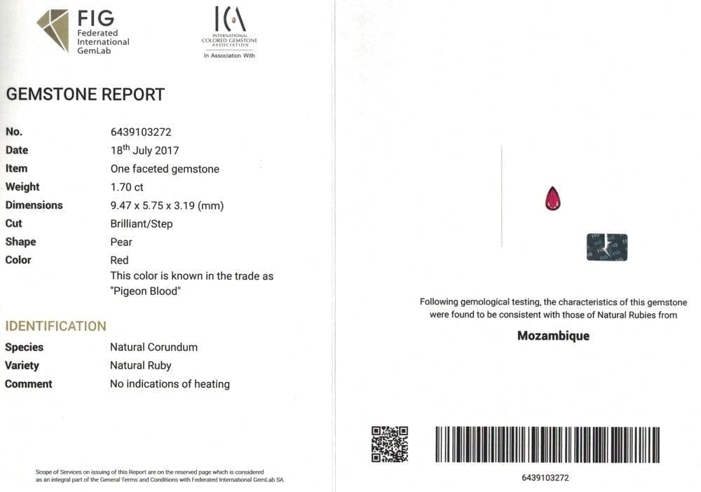 Pigeon's Blood Ruby No Heat 5.50 cts / 3 pcs - Yavorskyy