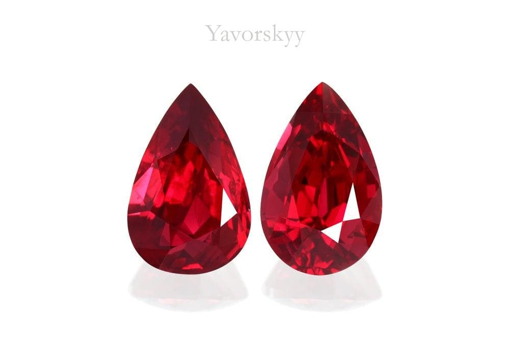 Pigeon's Blood Ruby Unheated 3.56 cts / 2 pcs - Yavorskyy